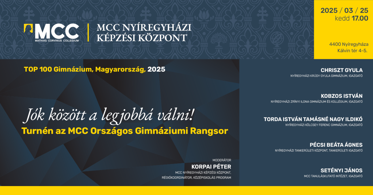 Turnén az MCC Gimnáziumi Rangsor - Nyíregyháza